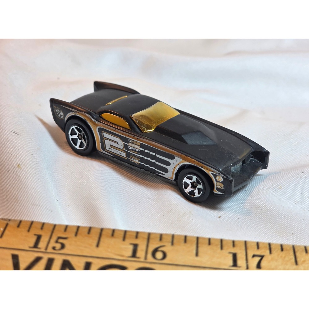 Hot Wheels Team Hot Wheels #2 Black Gold Silver Diecast Race Car 1/64